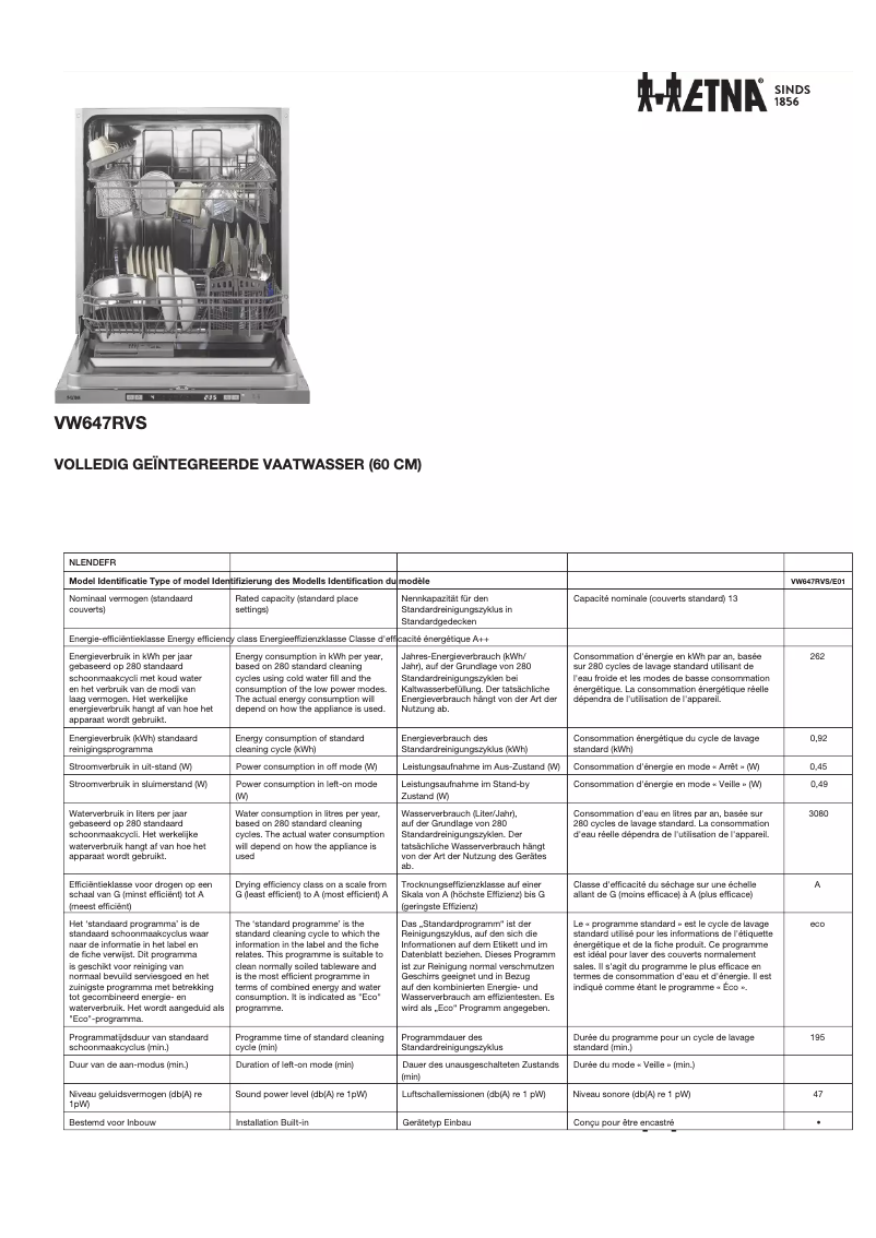 Imagen de la primera página del manual del dispositivo VW647RVS