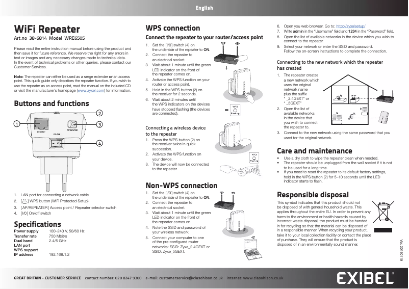 Página 1 del manual Manual de usuario Exibel WRE6506