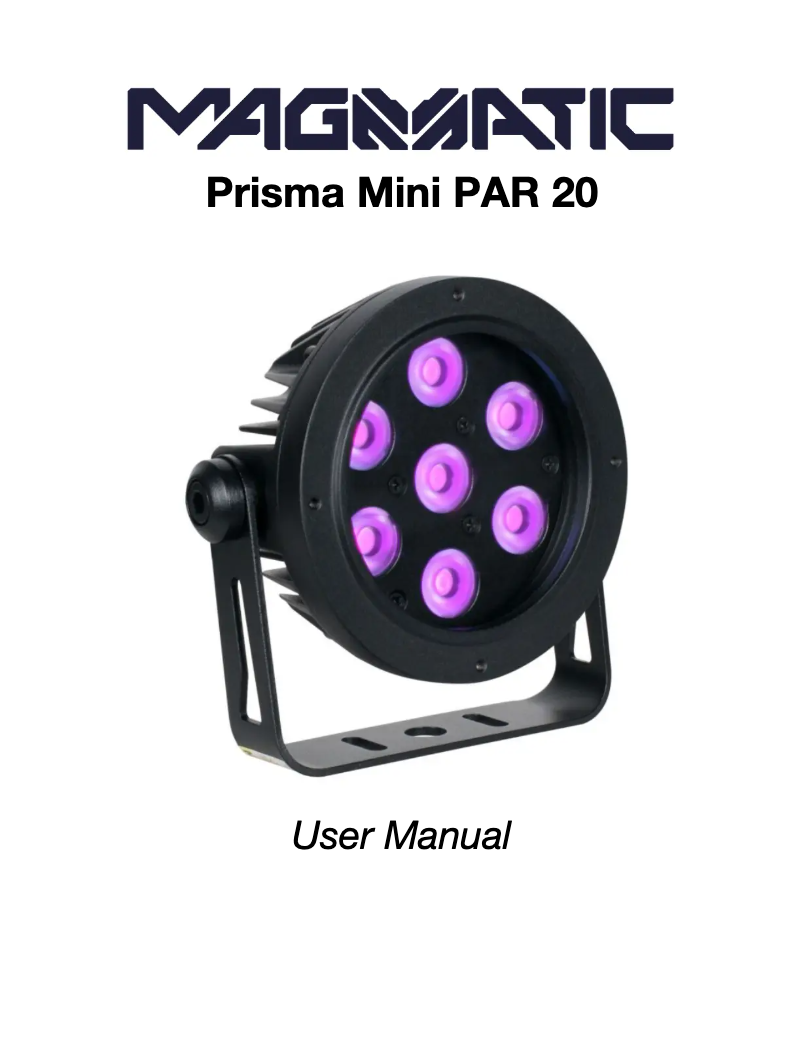 Imagen de la primera página del manual del dispositivo Prisma Mini PAR 20