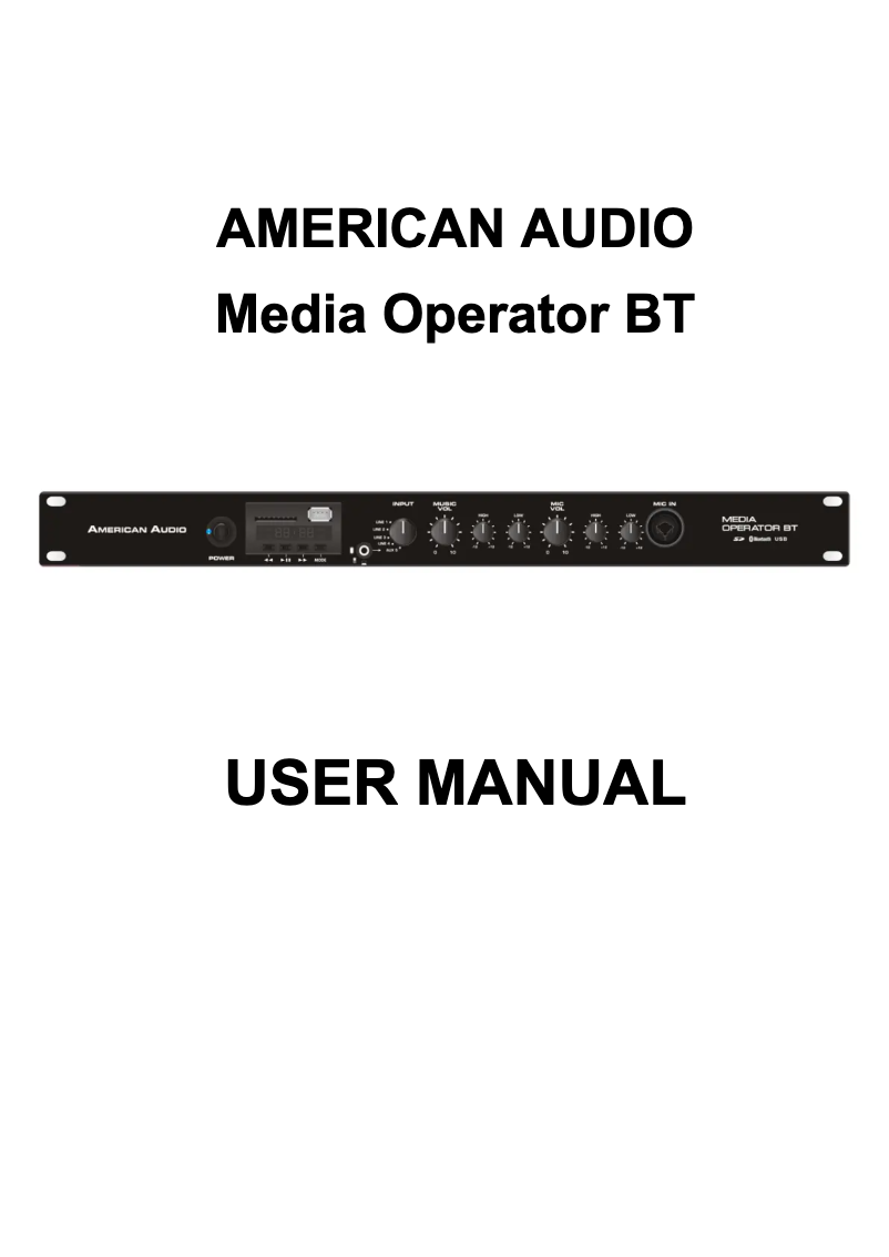 Imagen de la primera página del manual del dispositivo Media Operator BT