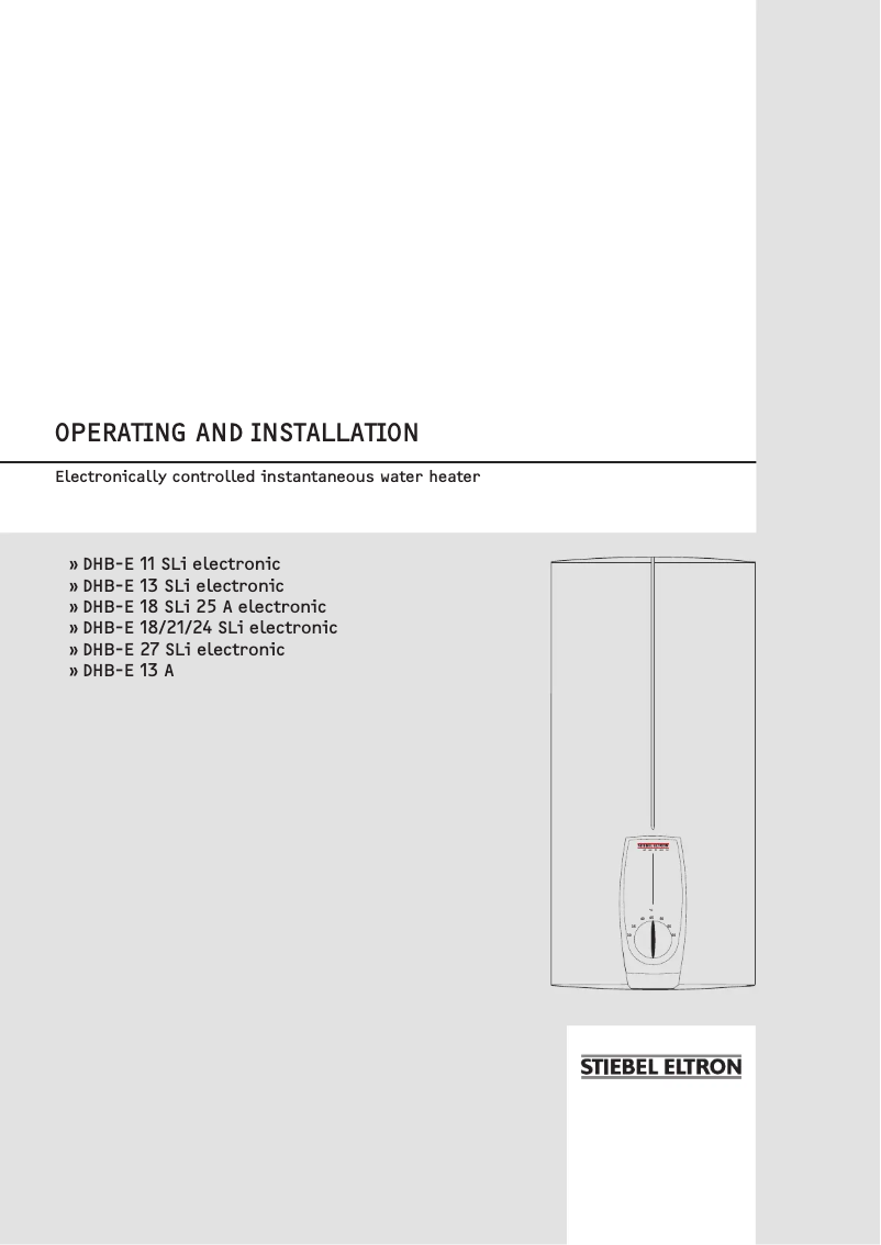 Imagen de la primera página del manual del dispositivo DHB-E 13 A