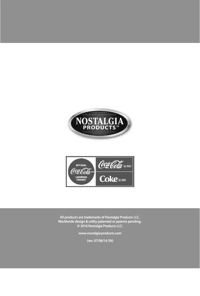 Página 1 del manual Manual de usuario Nostalgia Coca-Cola OFP501COKE