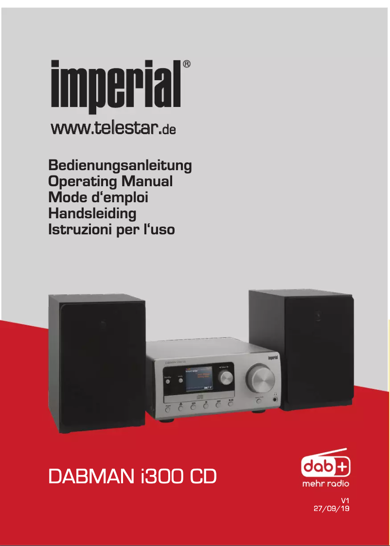 Imagen de la primera página del manual del dispositivo DABMAN i300 CD