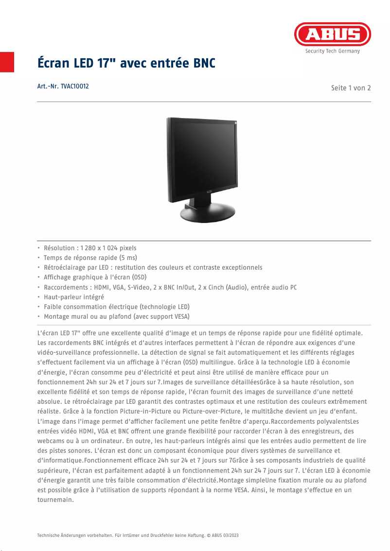 Imagen de la primera página del manual del dispositivo TVAC10012