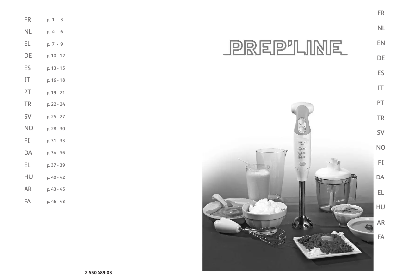 Imagen de la primera página del manual del dispositivo Prep'Line HB7111