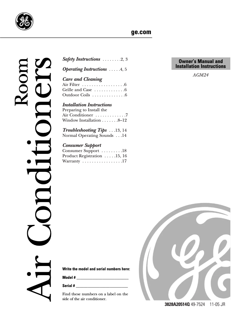 Imagen de la primera página del manual del dispositivo AGM24DH