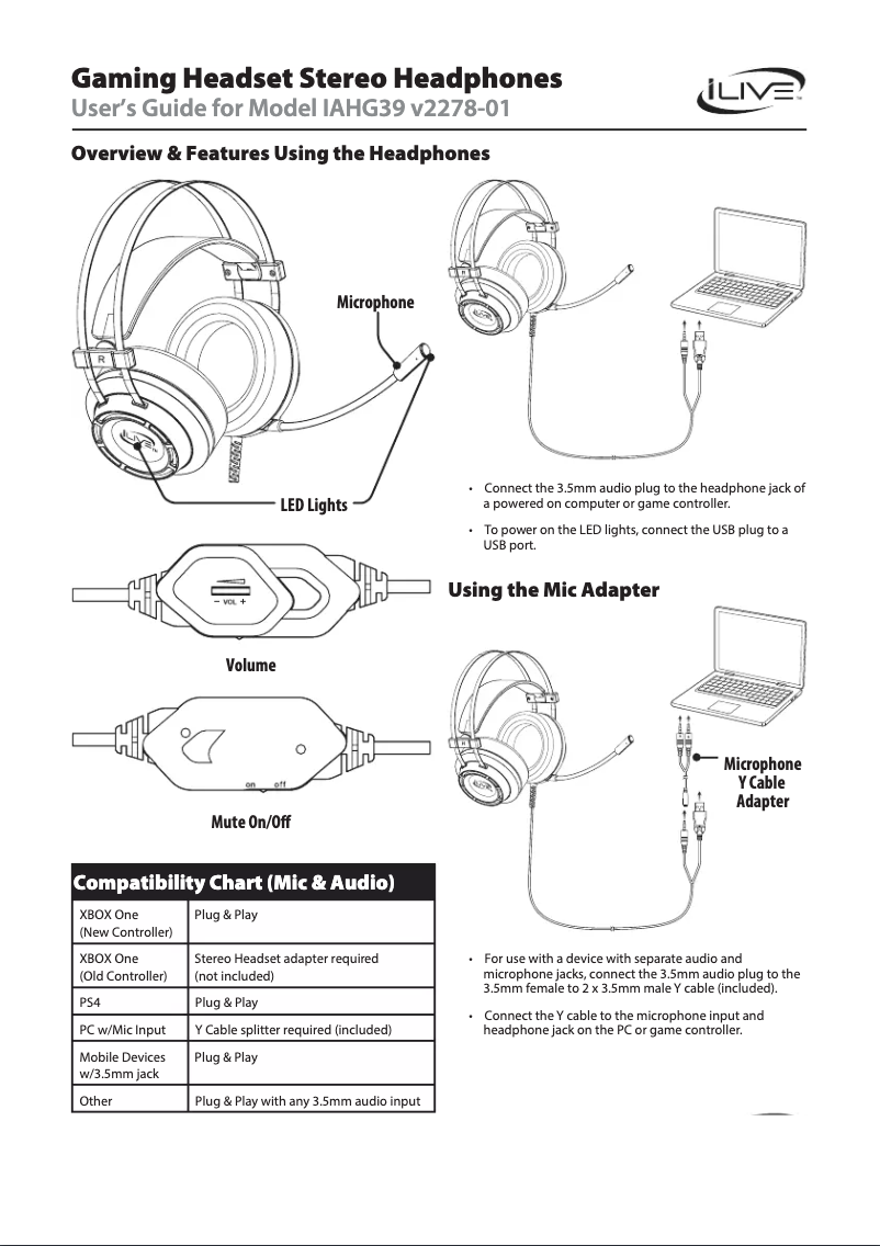 Imagen de la primera página del manual del dispositivo IAHG39B