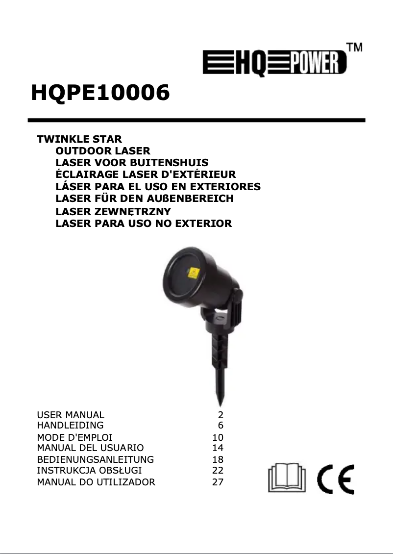 Imagen de la primera página del manual del dispositivo HQPE10006
