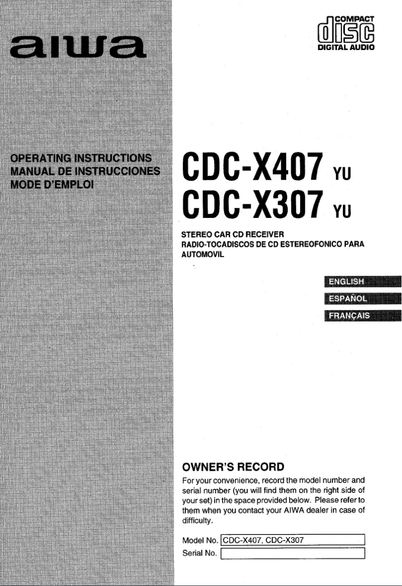 Imagen de la primera página del manual del dispositivo CDC-X307