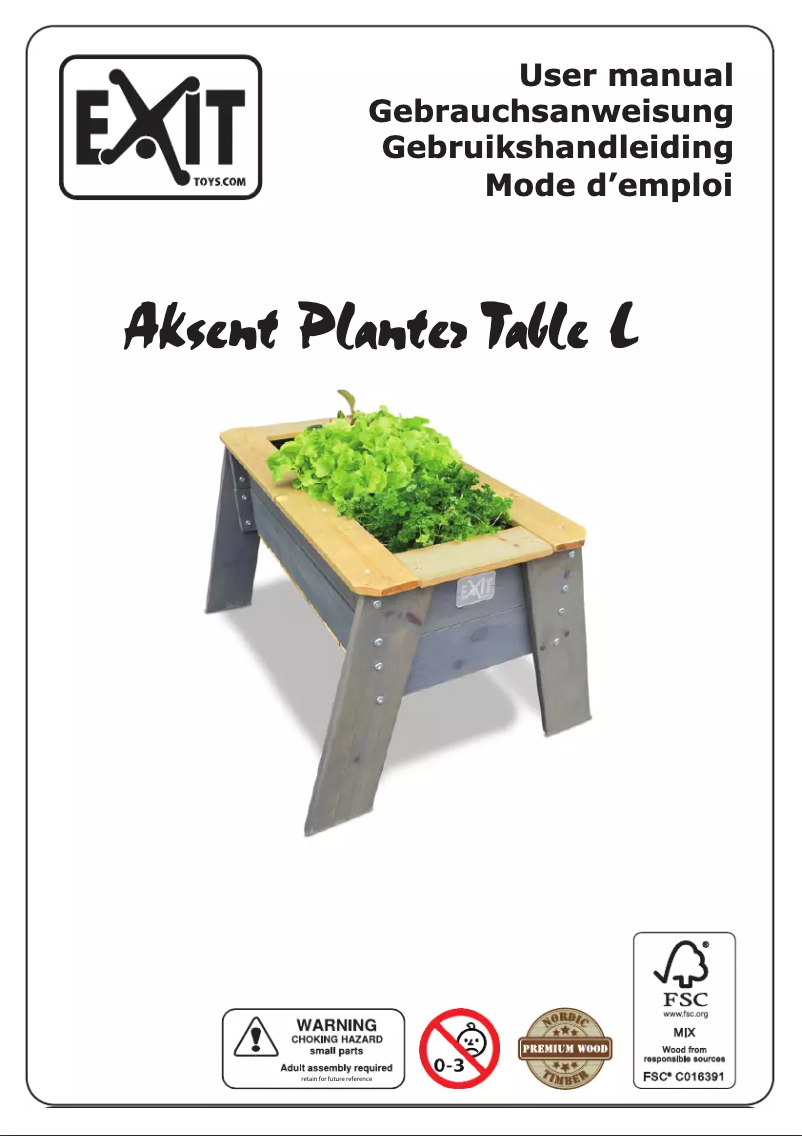 Página nº 1 - Manual de usuario EXIT Aksent Planter Table L Deluxe