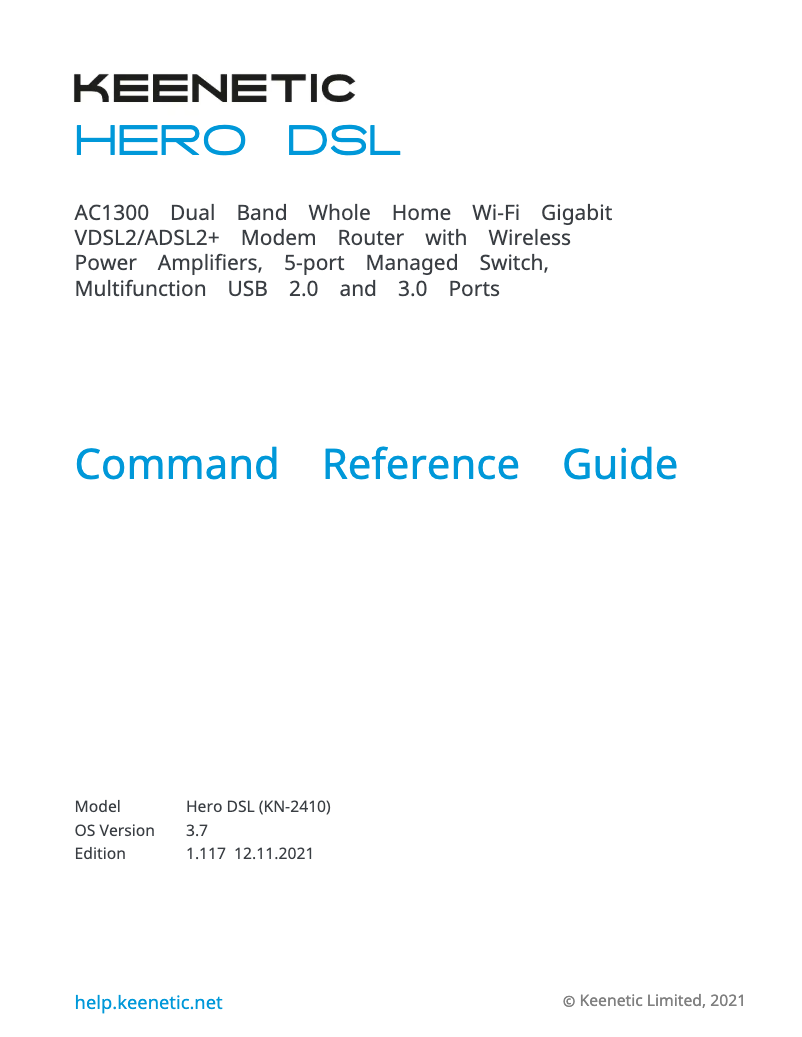 Imagen de la primera página del manual del dispositivo Hero DSL
