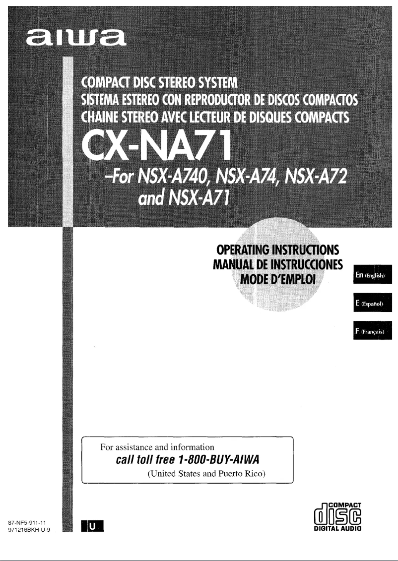 Página 1 del manual Manual de usuario Aiwa NSX-A72