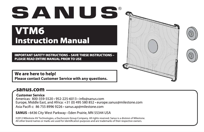 Imagen de la primera página del manual del dispositivo VTM6