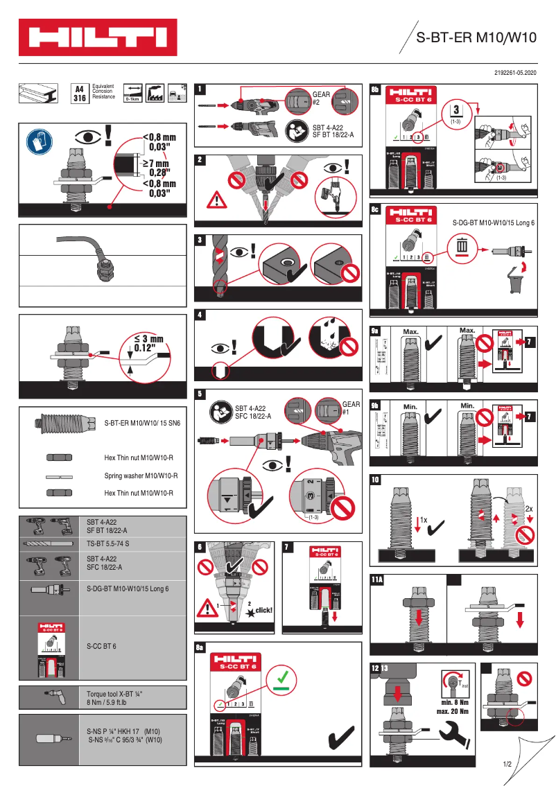 Página 1 del manual Instrucciones / montaje Hilti S-BT-ER