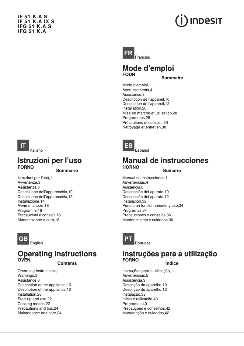 Imagen de la primera página del manual del dispositivo IF 51 K.A S