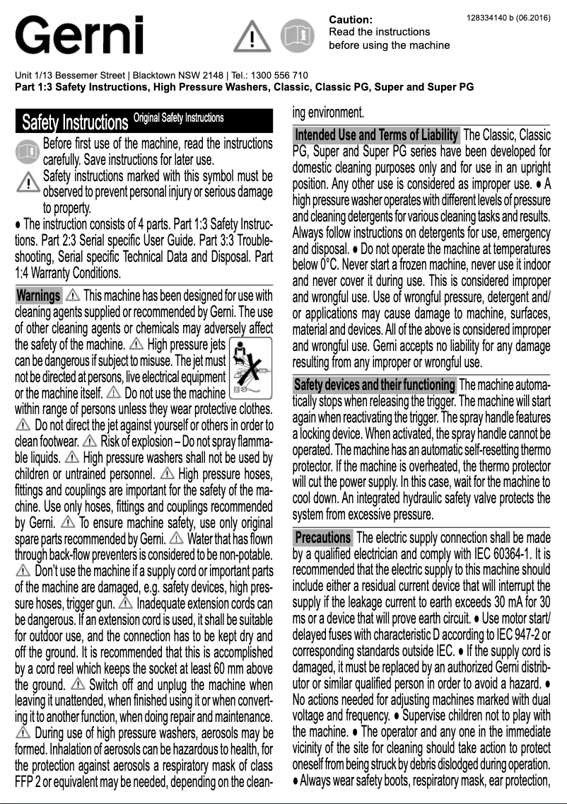 Imagen de la primera página del manual del dispositivo Classic 110.5