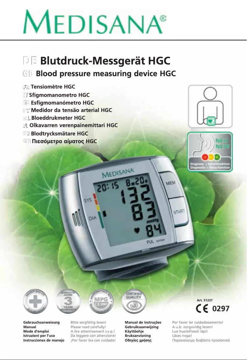 Imagen de la primera página del manual del dispositivo HGC