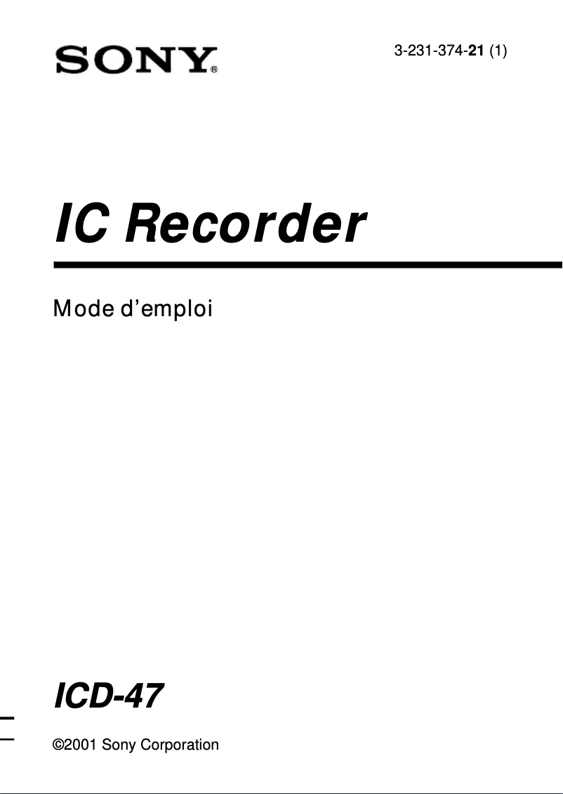Imagen de la primera página del manual del dispositivo ICD-47