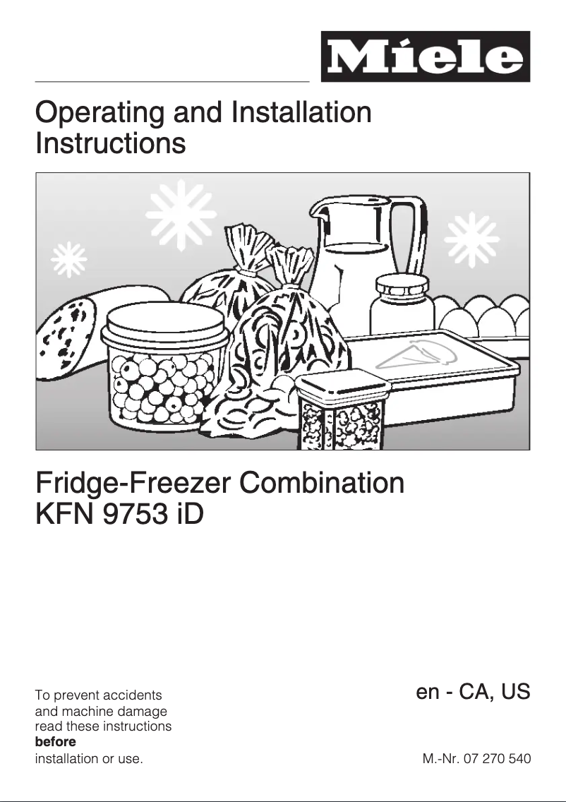 Página 1 del manual Manual de usuario Miele KFN 9753 iD