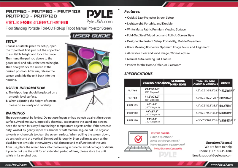 Página 1 del manual Manual de usuario Pyle PRJTP103