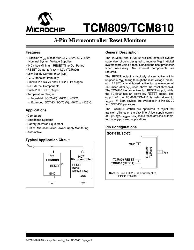Imagen de la primera página del manual del dispositivo TCM810