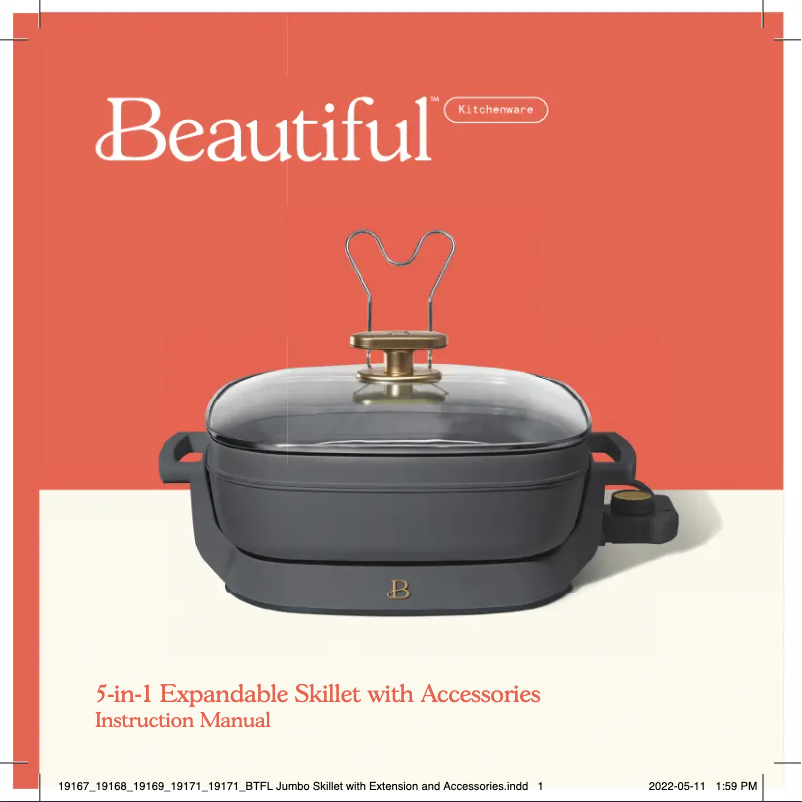 Página 1 del manual Manual de usuario Beautiful 5-in-1 Electric Expandable Skillet