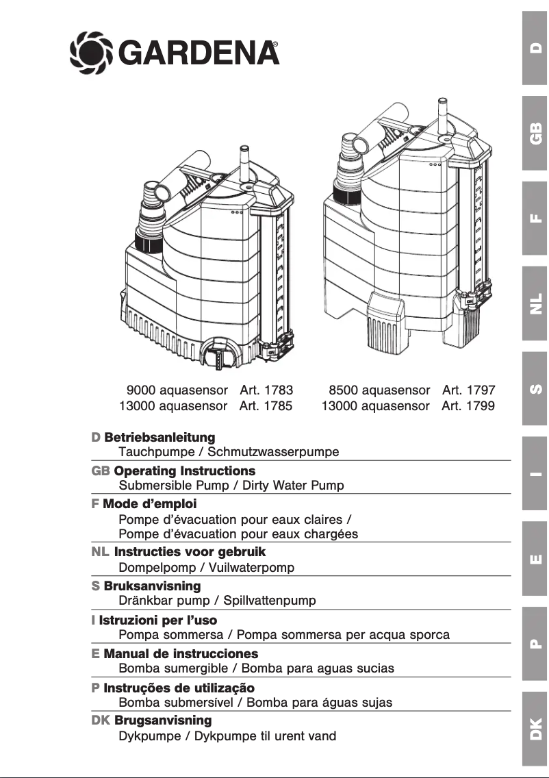 Imagen de la primera página del manual del dispositivo 8500 Aquasensor