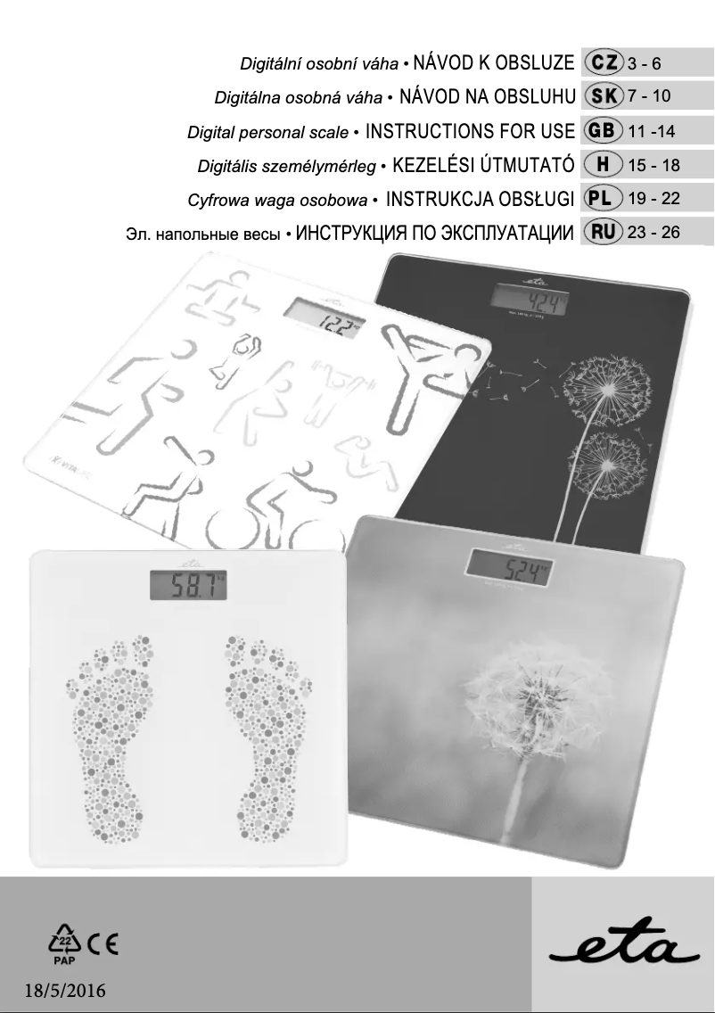 Página 1 del manual Manual de usuario Eta Vital 1780 90060
