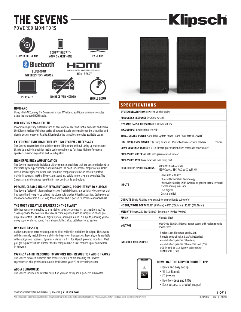 Imagen de la primera página del manual del dispositivo The Sevens
