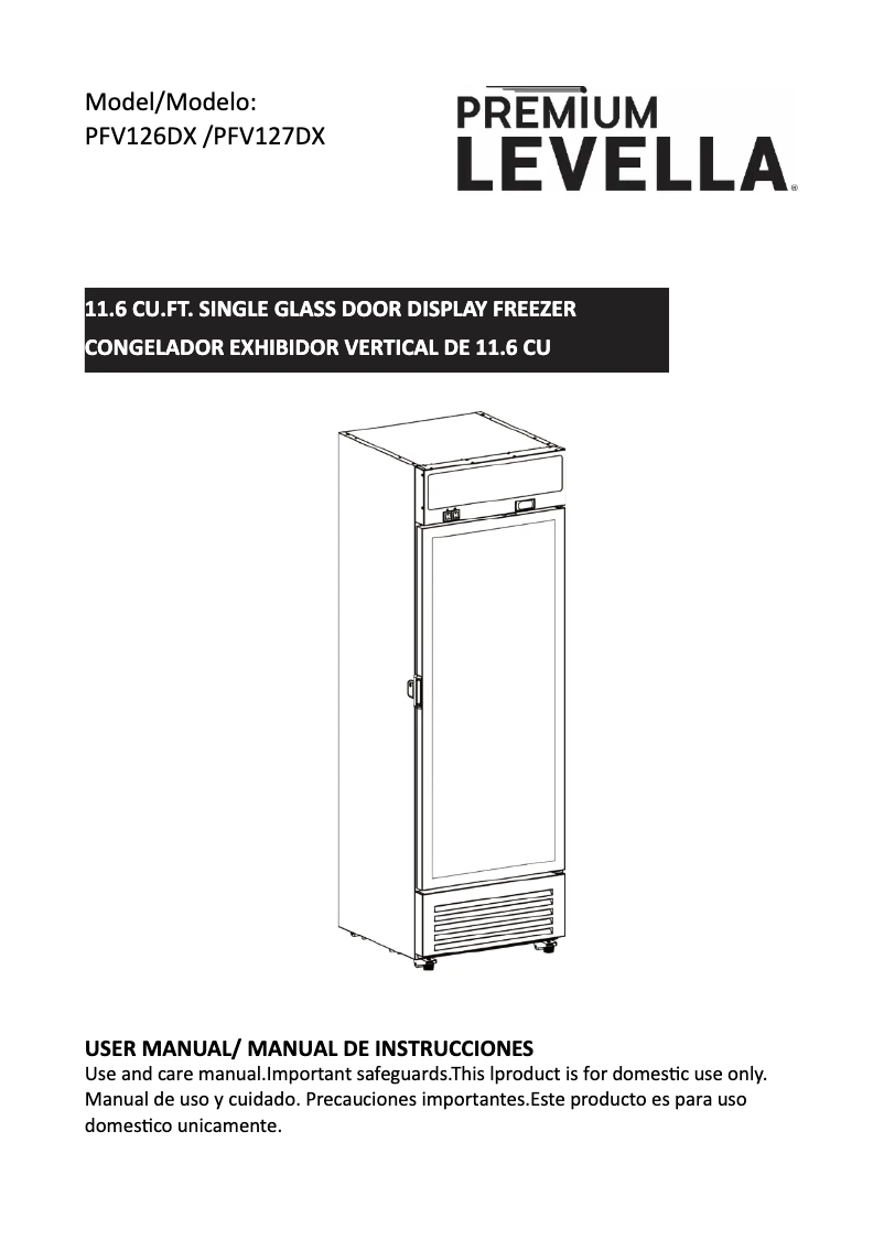 Página 1 del manual Manual de usuario Premium Levella PFV127DX