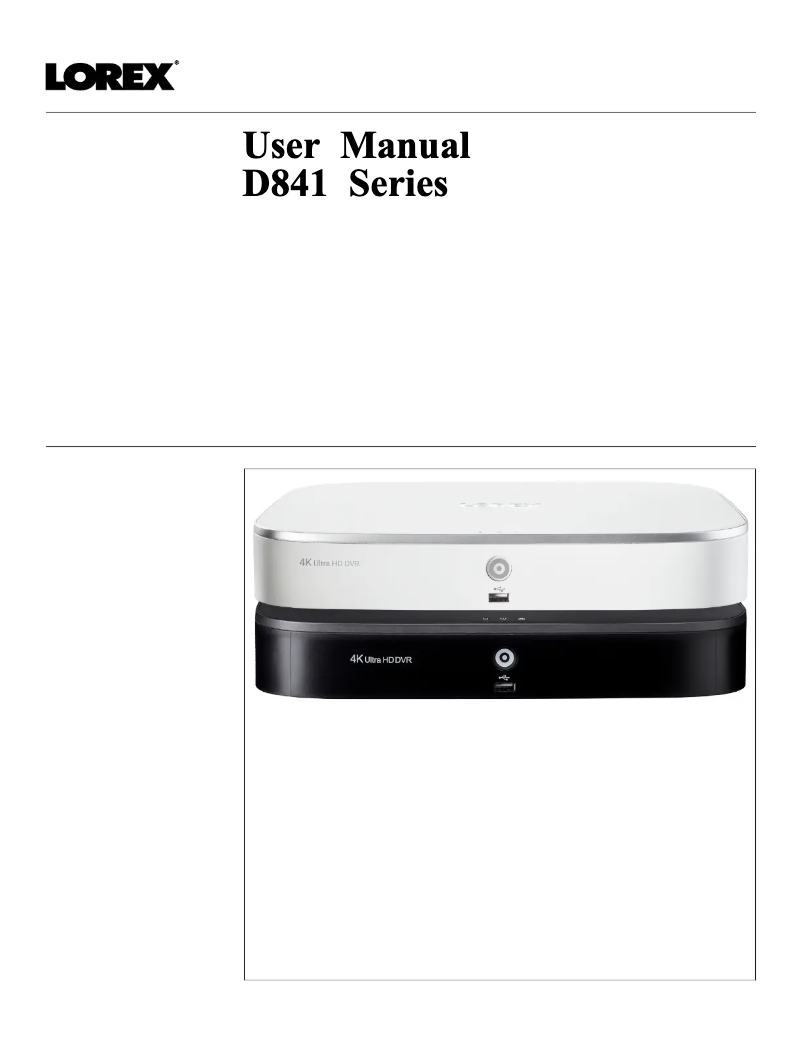 Página nº 1 - Manual de usuario Lorex DK181-48CA