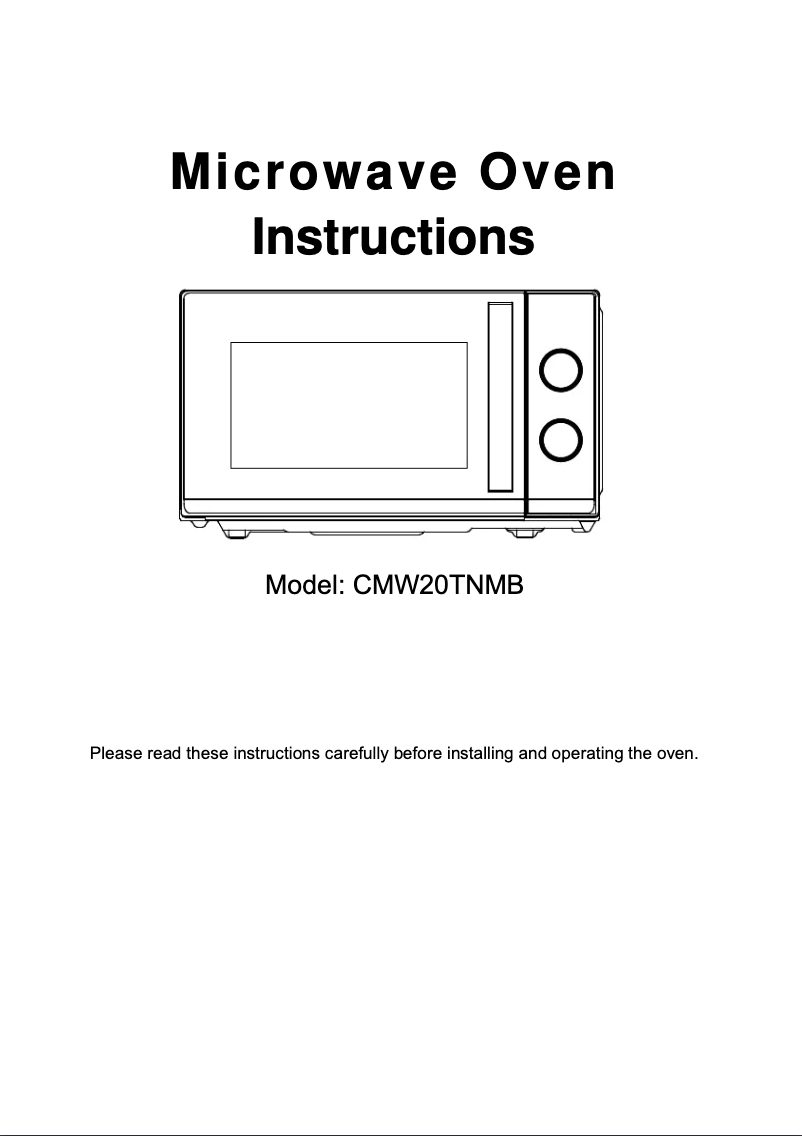 Imagen de la primera página del manual del dispositivo CMW20TNMB
