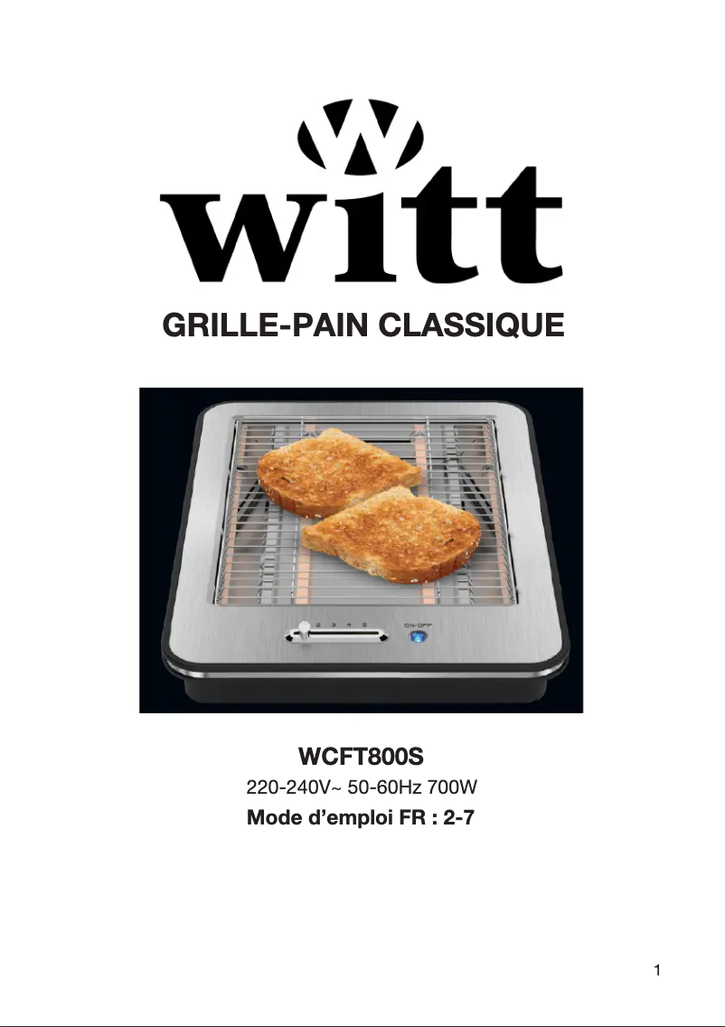 Página 1 del manual Manual de usuario Witt WCFT800S