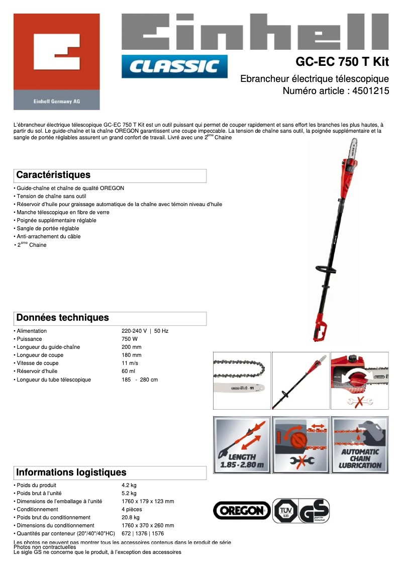 Imagen de la primera página del manual del dispositivo GC-EC 750 T Kit