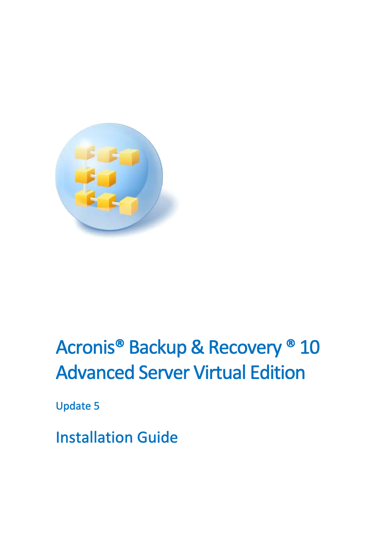 Página 1 del manual Guía de instalación Acronis Backup & Recovery Advanced Server Virtual Edition 10
