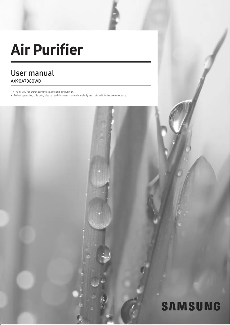 Página 1 del manual Manual de usuario Samsung AX90A7080WD