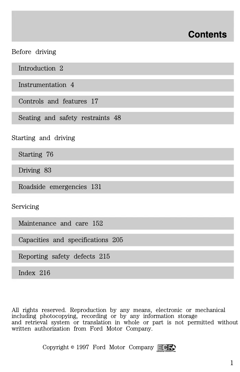 Página 1 del manual Manual de usuario Ford F-250 (1998)