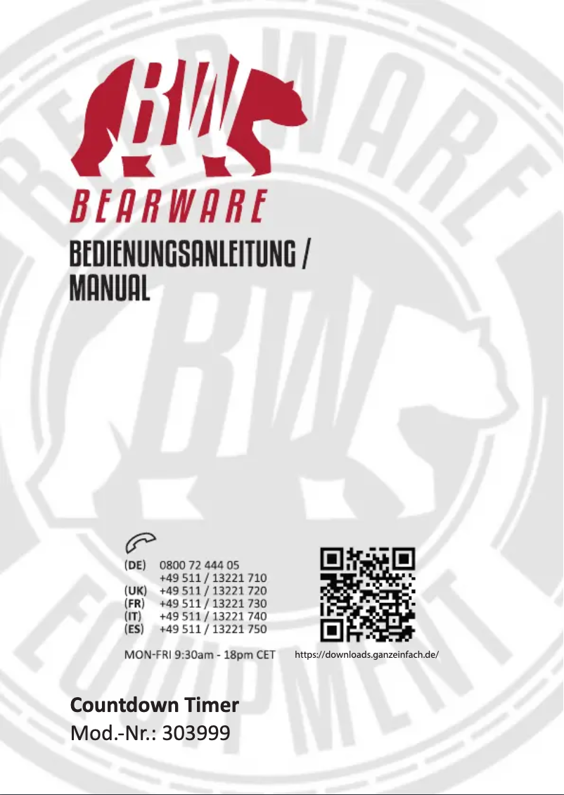 Página 1 del manual Manual de usuario Bearware 303999