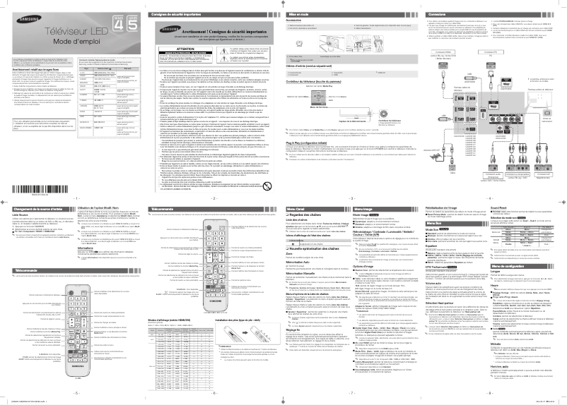 Imagen de la primera página del manual del dispositivo UA48H5142AR