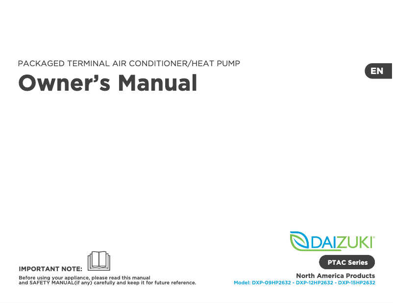 Página 1 del manual Manual de usuario Daizuki DXP-09HP2632