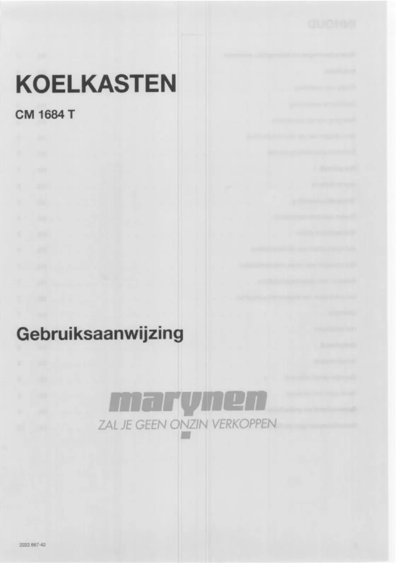 Página 1 del manual Manual de usuario Marijnen CM 1684 T