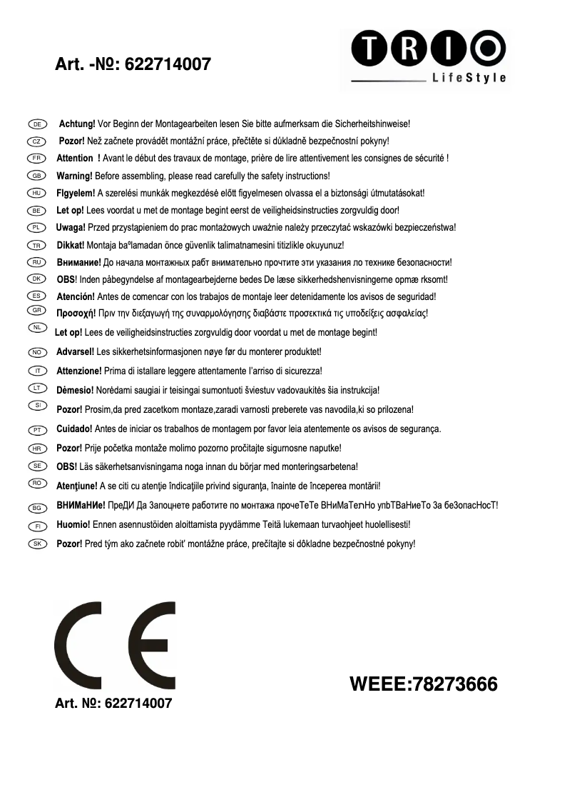 Imagen de la primera página del manual del dispositivo Future 622714007
