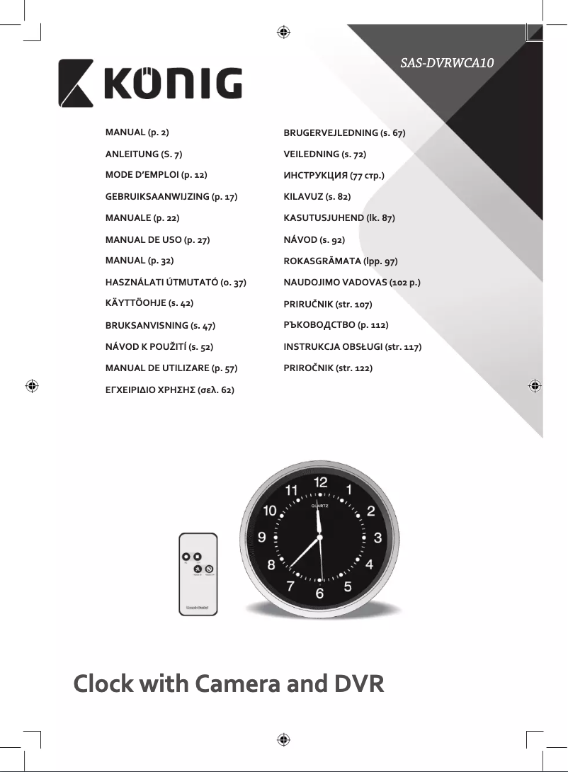 Imagen de la primera página del manual del dispositivo SAS-DVRWCA10