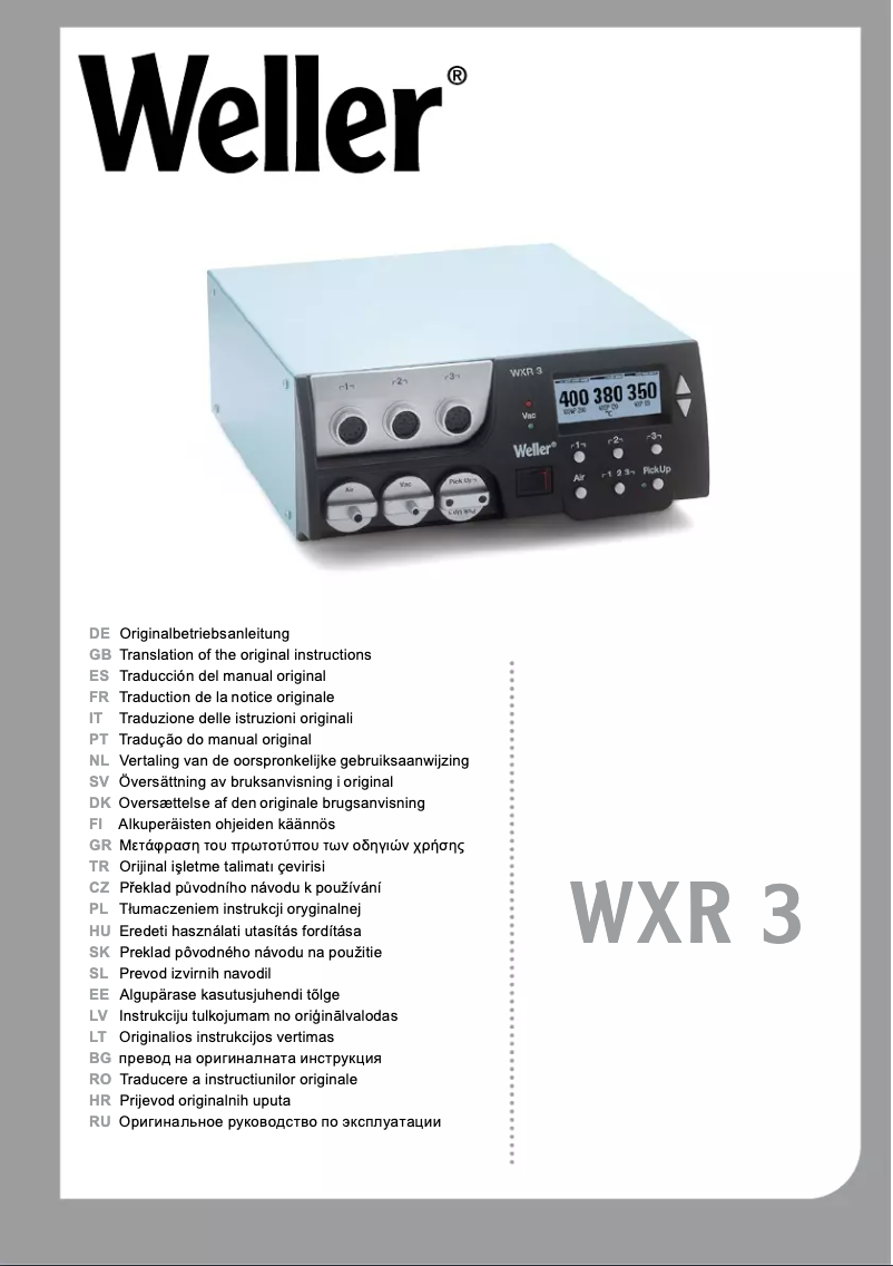 Página 1 del manual Manual de usuario Weller WXR 3032