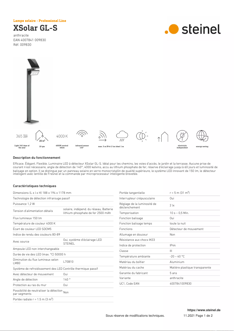 Imagen de la primera página del manual del dispositivo XSolar GL