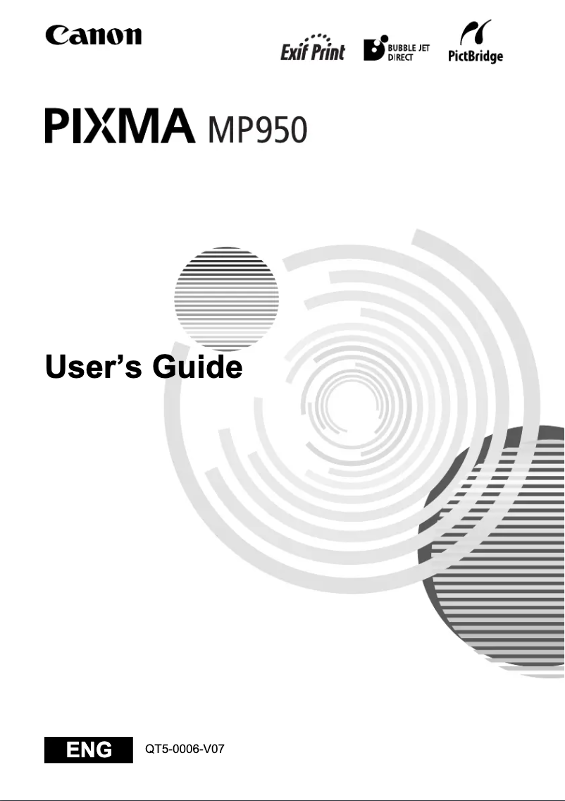 Imagen de la primera página del manual del dispositivo Pixma MP950