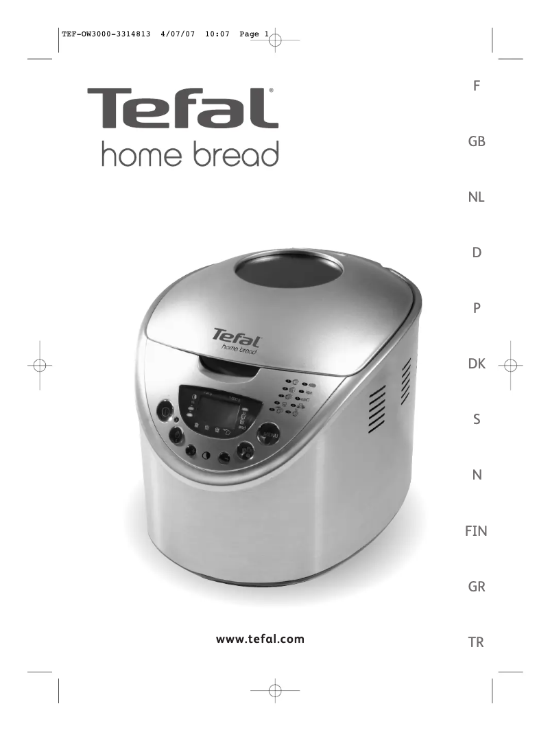 Página 1 del manual Manual de usuario Tefal Home Bread OW3000