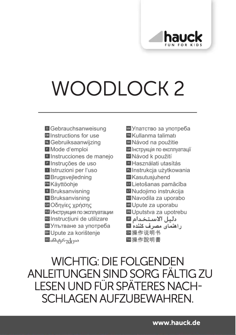 Página 1 del manual Manual de usuario Hauck Woodlock 2