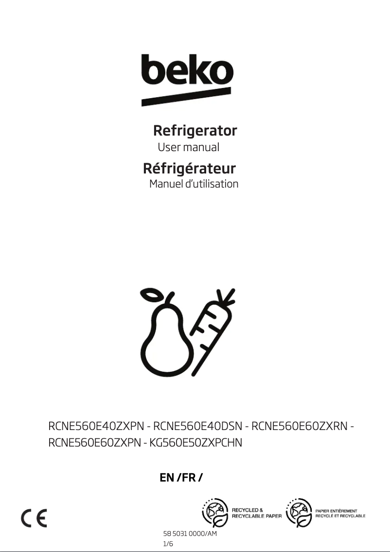 Imagen de la primera página del manual del dispositivo RCNE560E60ZXPN