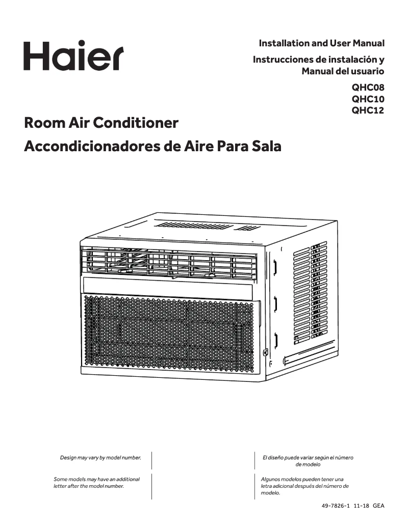 Imagen de la primera página del manual del dispositivo QHC10AX